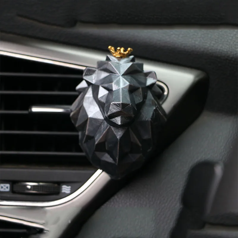 

Car Aromatherapy Lion Wolf 3D Geometric Animal Avatar Aromatherapy Gypsum Expansion Stone Out of The Air Port Pendant