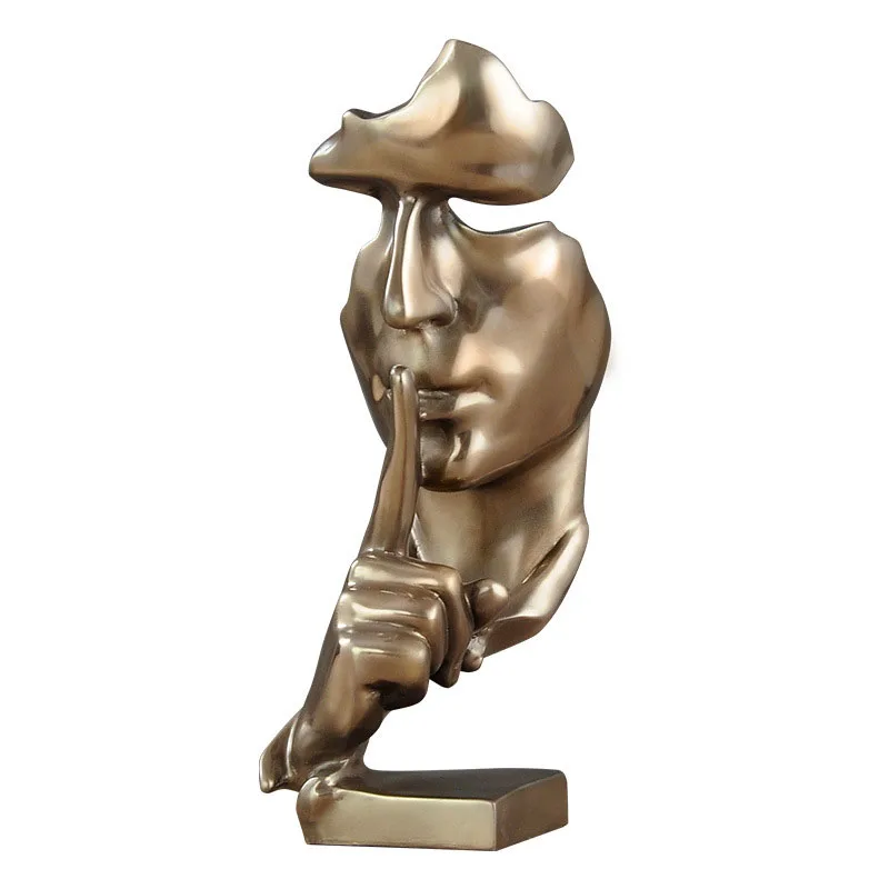 Скандинавская медная Статуэтка тишина-Золотая персонажа скульптура украшение