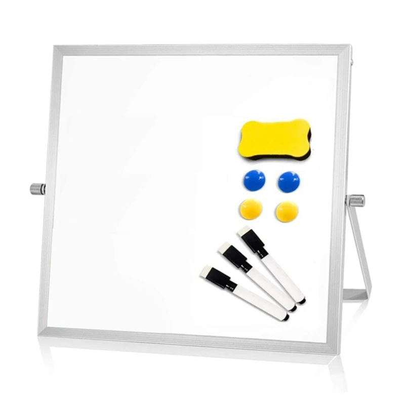

Dry Erase White Board for Desk,Magnetic Double Sided Desktop Tabletop Dry Erase Board With Stand for Kids Home Office