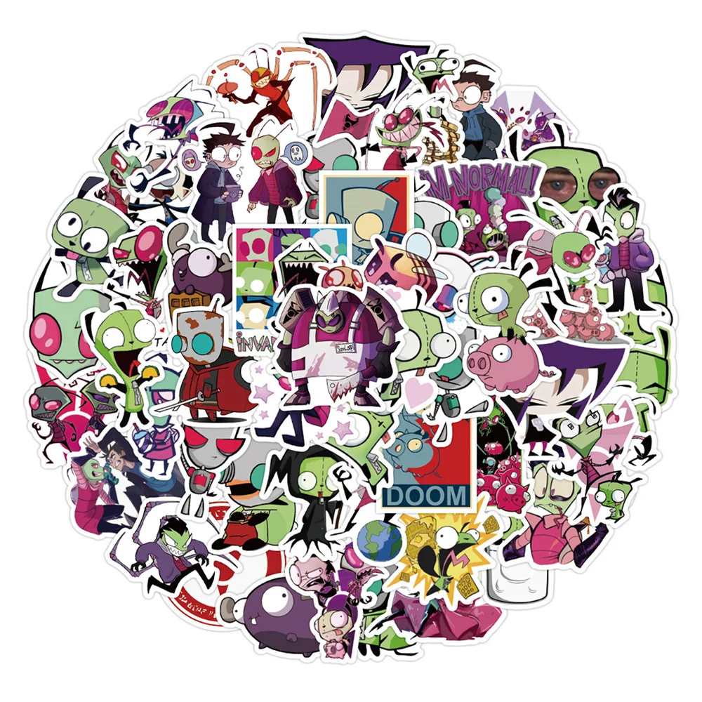 

10/30/50PCS Alien Zim Cartoon Graffiti Sticker Waterproof Notebook Luggage Compartment Skateboard Water CupRefrigeratorWholesale