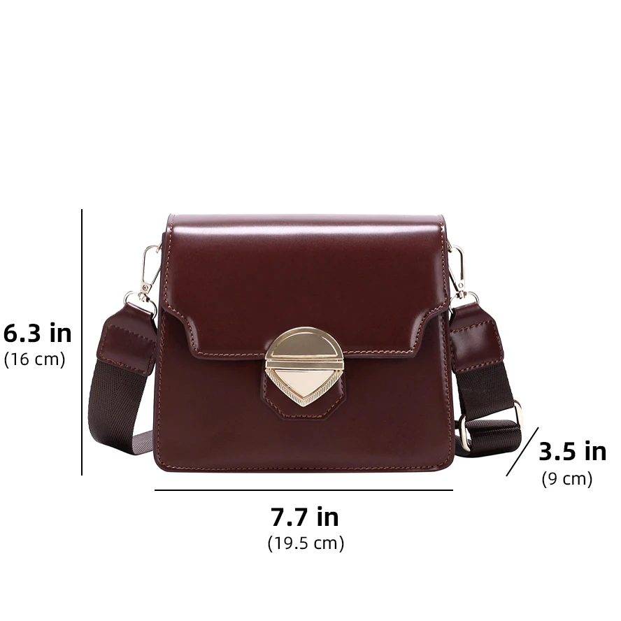 

Vintage Flap Women's Bag Simple Casual Solid Women Shoulder Bag High Quality Pu Lady Crossbody Bag Large Capacity Bags For Women