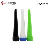 moonshade 100pcs 120mm length conical cigarette storage airtight tube hard plastic pill smoking roll cigarette accessories gift
