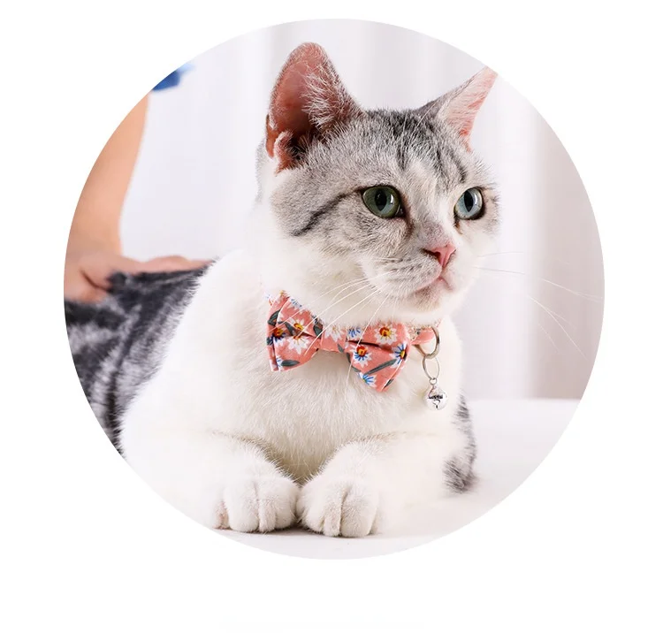 

New Pet Cat Collar Plaid Bow Kitten Collar Cat Collar with Bell Cats Products for Pets Kitten Accessories