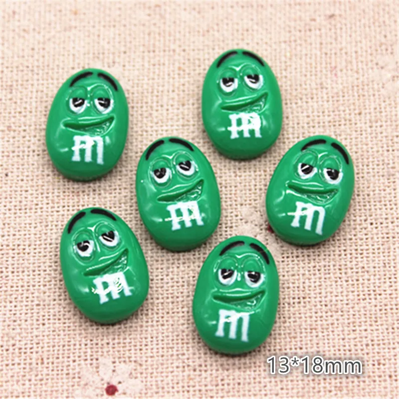 20 шт. смешанных цветов эмотикон каучук шоколадные бобы M с плоским основанием