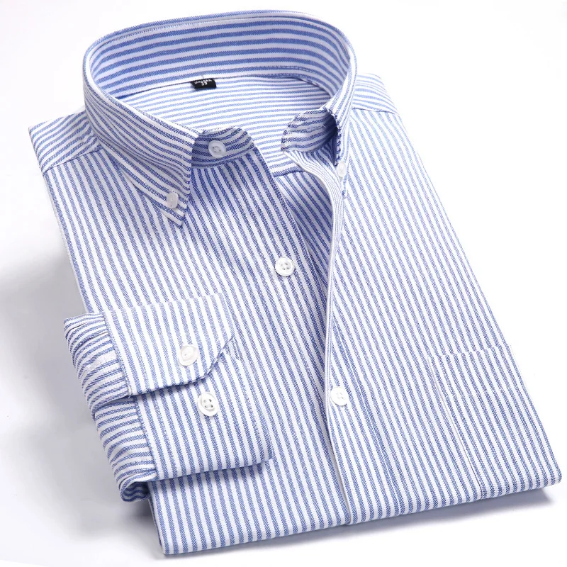 

Men Dress Brand Shirt 60% Cotton Plus Size 4XL 5XL 100KG Long Sleeve for Spring Summer Stripes Fashion Business Casual A07201156