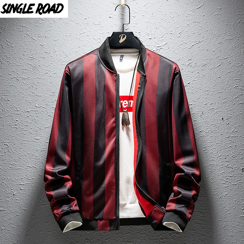 Куртка SingleRoad в полоску мужская весенне осенняя Японская уличная одежда модные