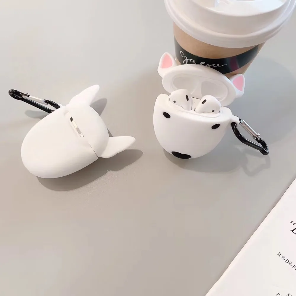 Мягкий силиконовый чехол для Airpods 1 2 милый 3D с бульдогом телефона Air Pods аксессуары