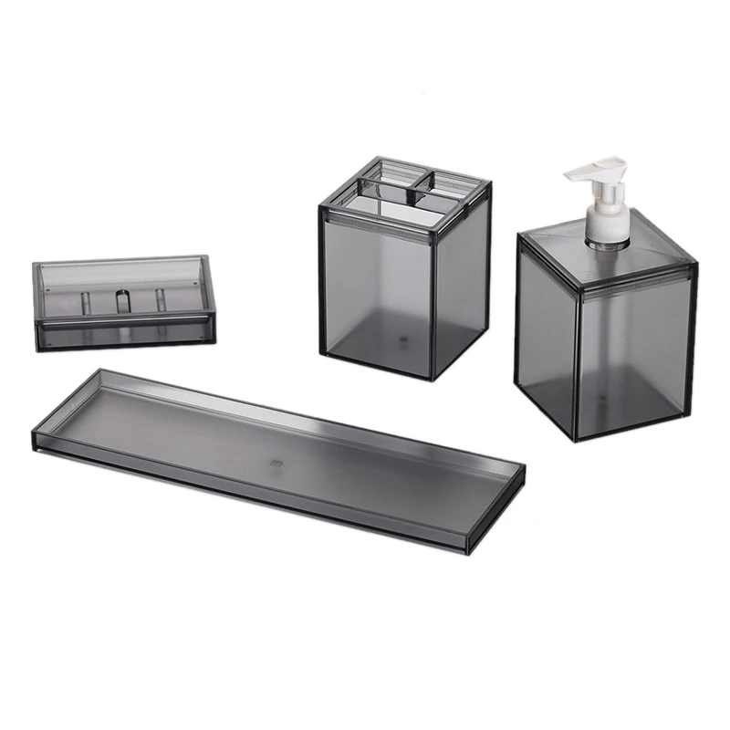 

4PCS Bathroom Accessories Set Toothbrush Holder Soap Dispenser Soap Dish Bathroom Decor