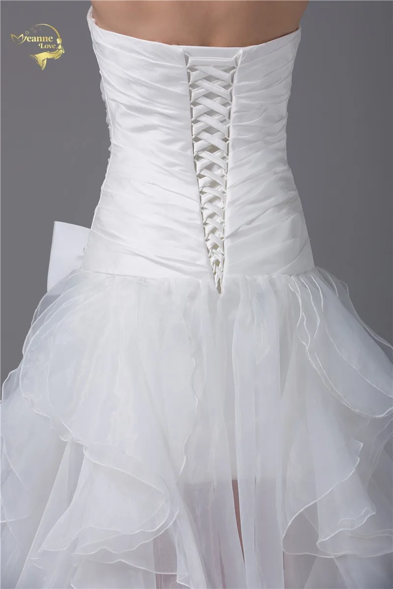 2021 Новое поступление Свадебные платья без бретелей Vestidos De Noiva короткое спереди и