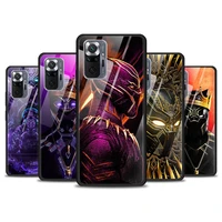 marvel black panther for xiaomi redmi note 10 pro max 10s 9t 9s 9 8t 8 7 pro 5g luxury tempered glass phone case cover