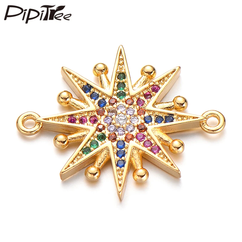 Модные подвески Pipitree в виде звезды с фианитами камни из меди для рукоделия мужчин