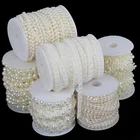 Цепочка из АБС-пластика, имитация жемчуга, разные размеры, 2-10 муп.