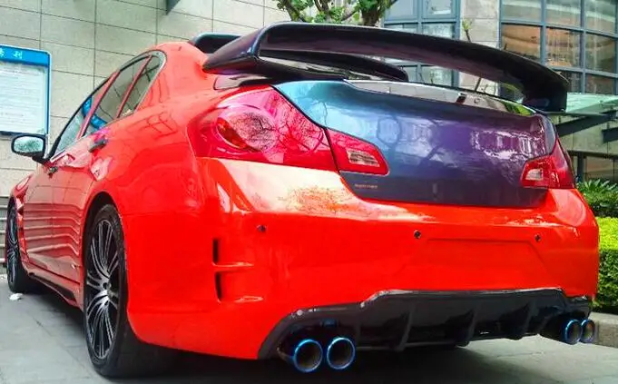 GTR углеродного волокна заднего крыла багажник выступ Спойлеры для Infiniti G25 G35 G37 2/4
