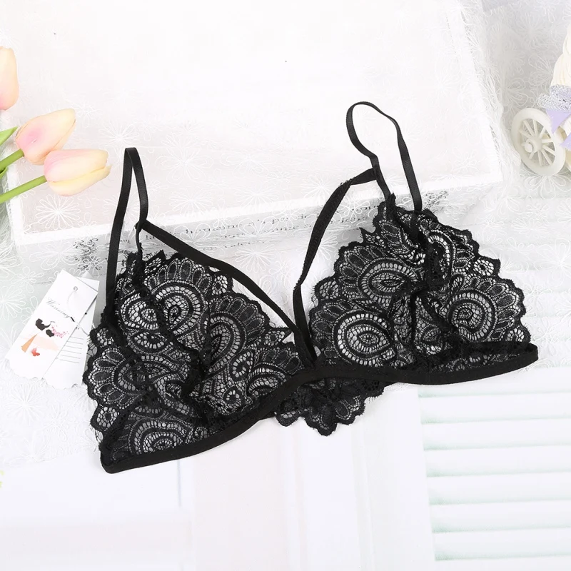 Сексуальный Кружевной топ на бретельках женский черный белый без косточек