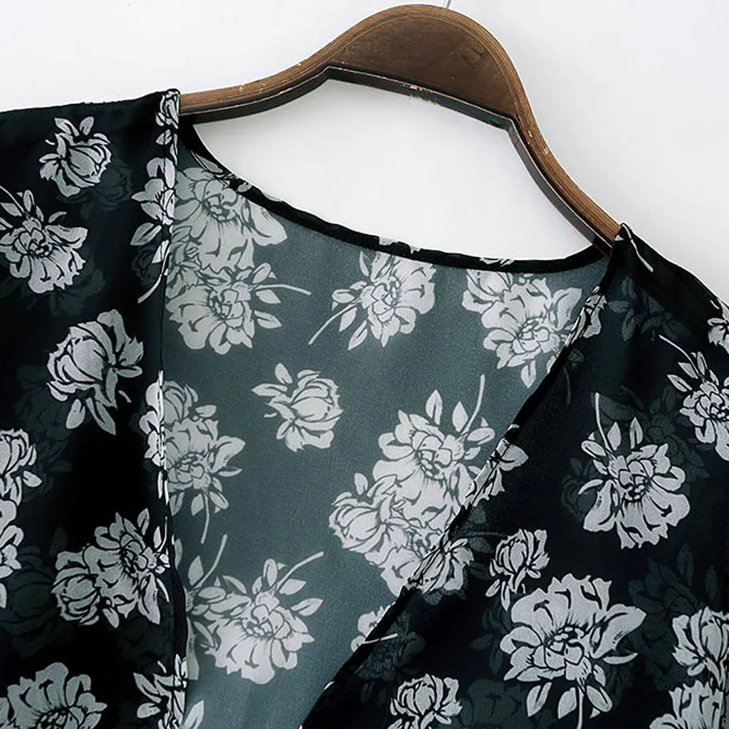 Женская блузка с цветочным принтом повседневная свободная туника женская