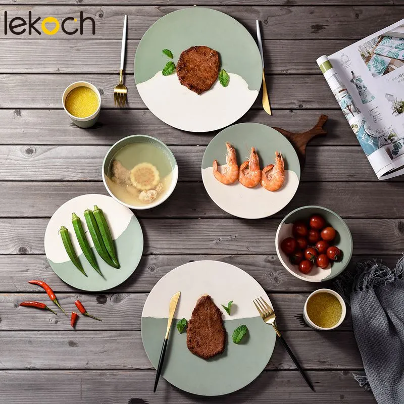 Lekoch бамбуковая тарелка фруктовый десерт еда ужин посуда столовая кухонные