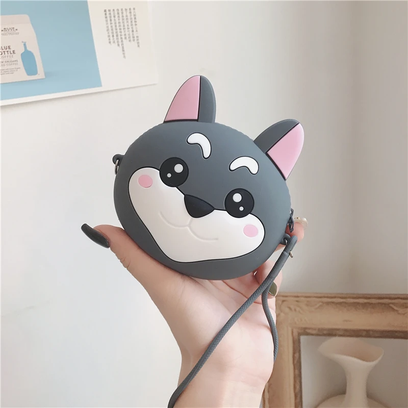 as pic Портативный мини 3D мультфильм мягкий силиконовый чехол для хранения сумка для наушников SD TF карты для женщин детское Портмоне кошелек чехол для ключей - Цвет: as pic