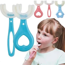 Kids Toothbrush U-Shape 360 Degree Infant Teether Baby Toothbrush Children Silicone Brush For Toddlers Oral Care Cleaning