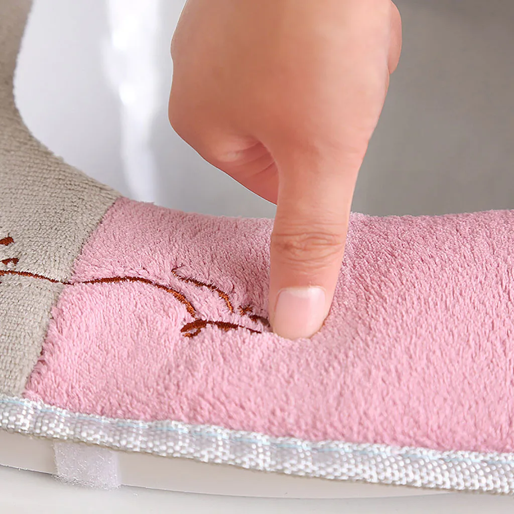 Плюшевое толстое универсальное сиденье для унитаза крышка зимнее теплое