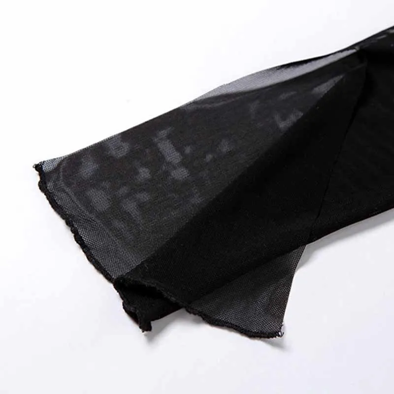 

VGH Black Sexy Hollow Out Bodysuit For Women Asymmetrical Collar Long Sleeve High Waist Slim Bodysuits Female New Summer Fashion