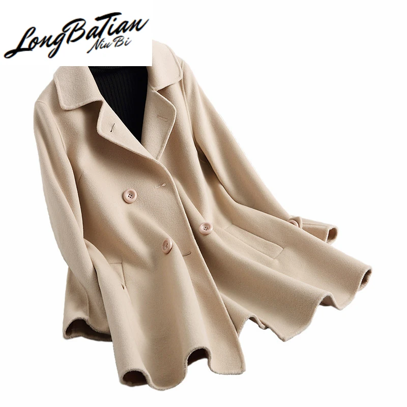 Женская зимняя куртка 2020 пальто из натуральной шерсти женское элегантное Модное