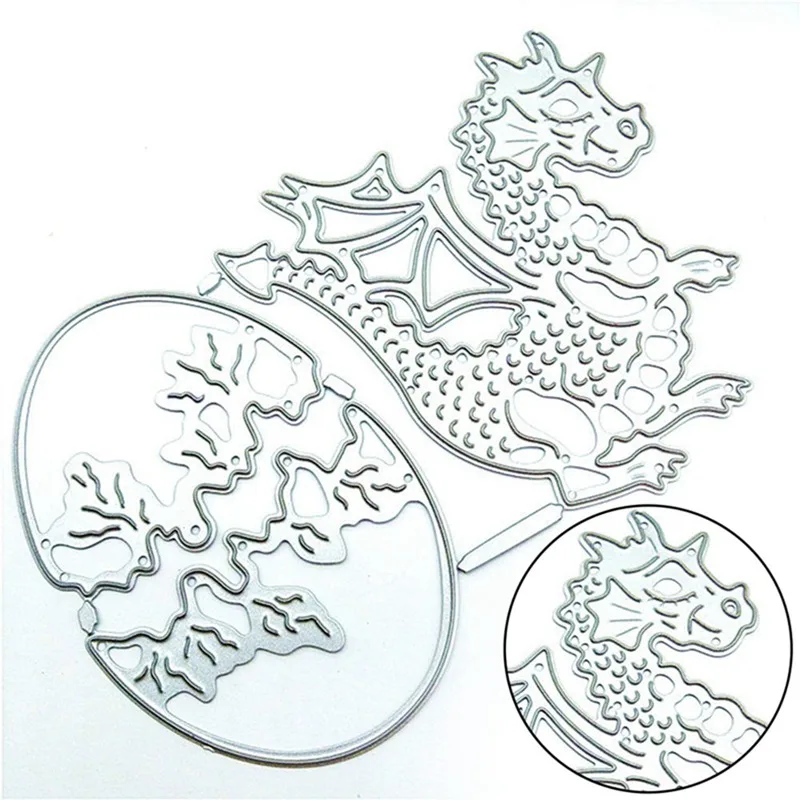Металлические стальные тисненые штампы Dragon And Egg для скрапбукинга бумажные