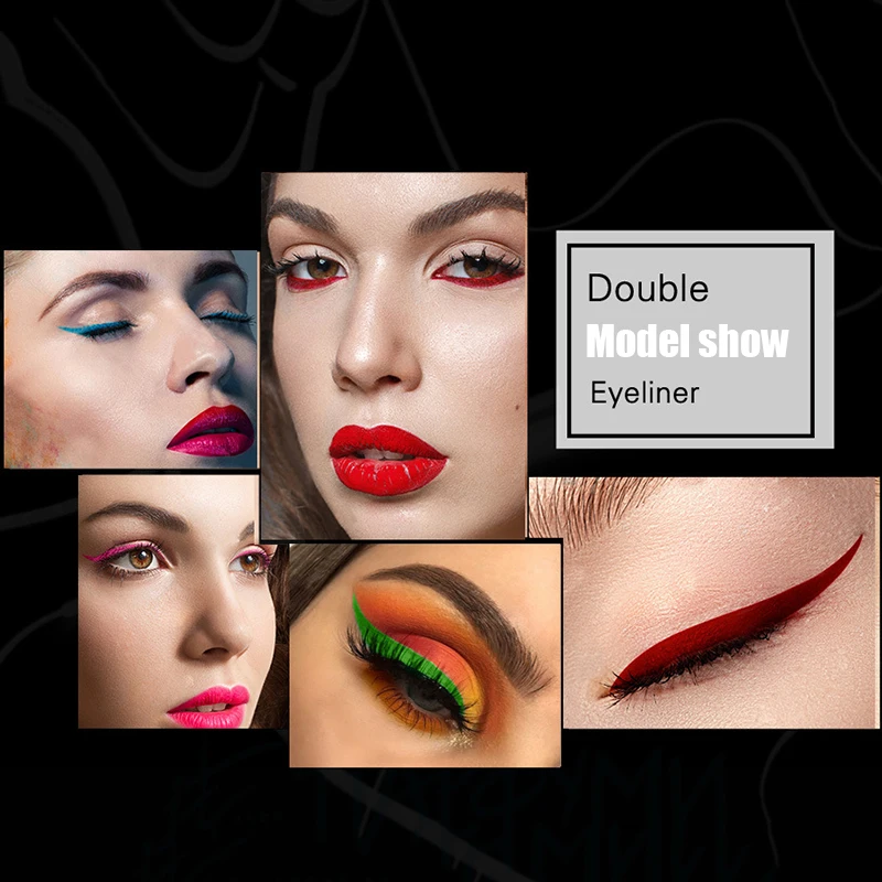 Длительный Водостойкий карандаш для глаз против пятен с двумя головками