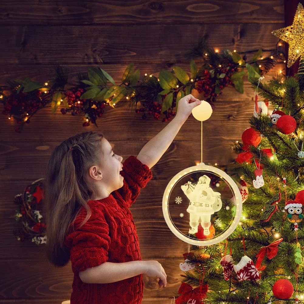 

Christmas Hanging Light Decorative Light Xmas Ornament Santa Claus LED Lamp Fairy Light for Indoor Home festival decor