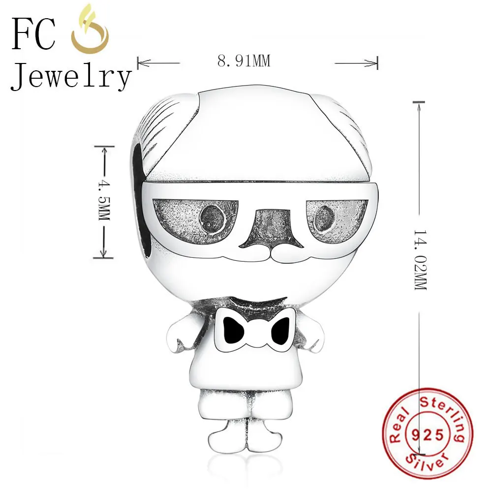 FC Jewelry оригинальный брендовый браслет с подвесками 925 пробы серебристый
