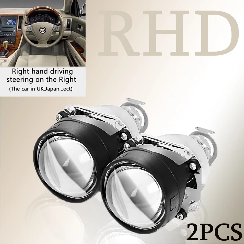 2,5 дюймов HID Bi-xenon LHD дальний и ближний свет Автомобильные фары модифицированный Стиль Мини H1 объектив проектора фары линзы использовать H1 лампы H4 H7 - Цвет: 2x Right Hand Driver