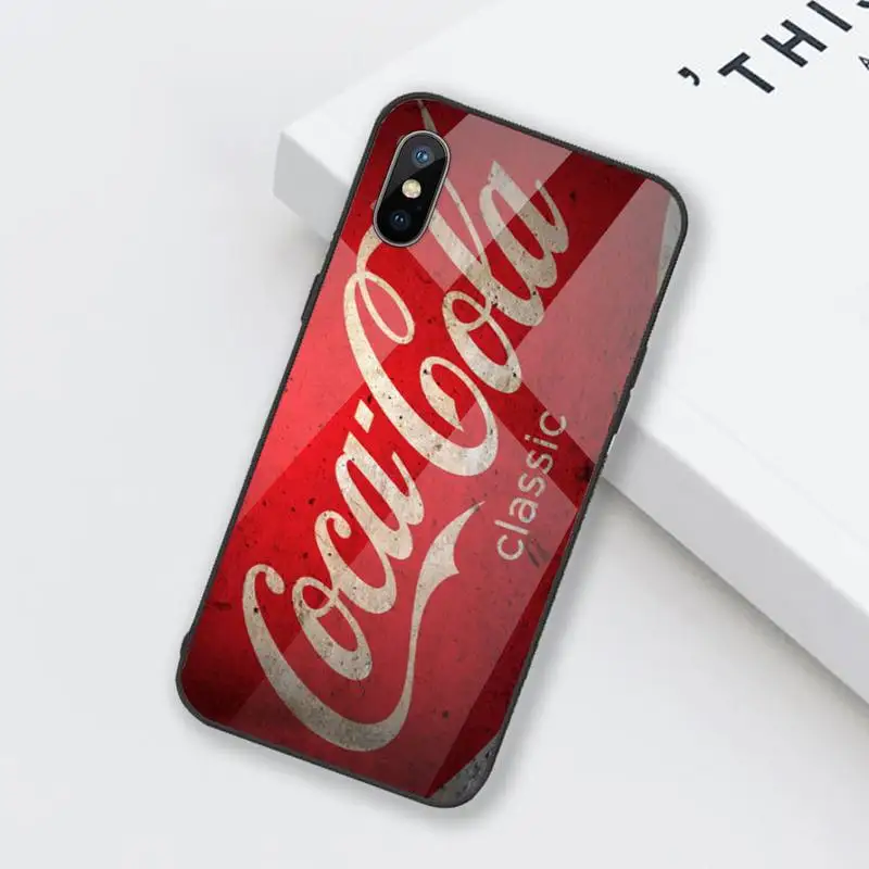 

coca coke Phone Case Tempered glass For iphone 6 6S 7 8 plus X XS XR 11 12 mini PRO MAX