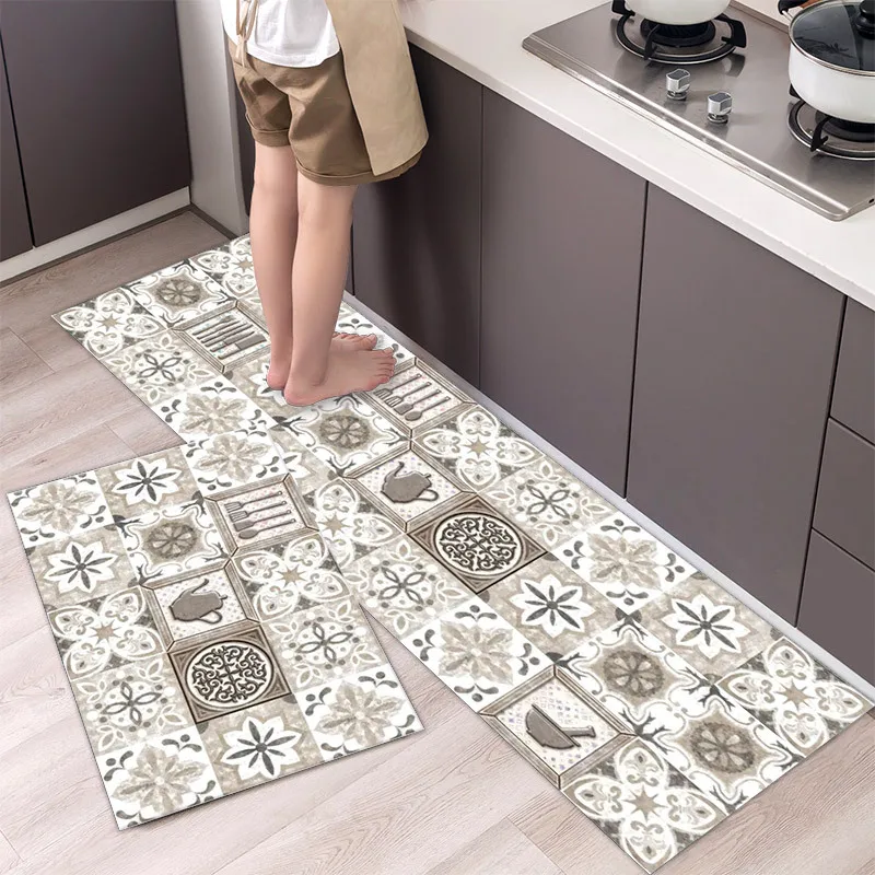 fashionable simple nordic style kitchen floor mat household carpet long strip door mat modern home decor free global shipping