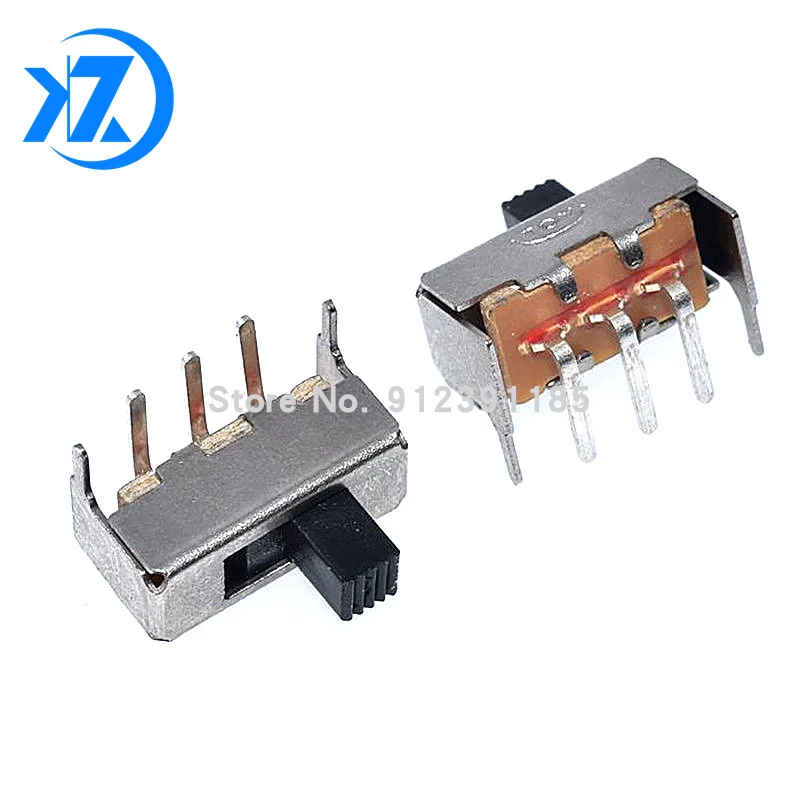 10 шт., переключатель SS12F23, SS12F23VG4, 0,5 А, 50 в, 3-контактный, 1P2T, изогнутый под 90 градусов, игольчатый переключатель с ручкой высотой 4 мм