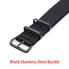 Ремешок нейлоновый для наручных часов, сменный спортивный браслет в стиле НАТО, черный, 18 мм 22 мм 24 мм