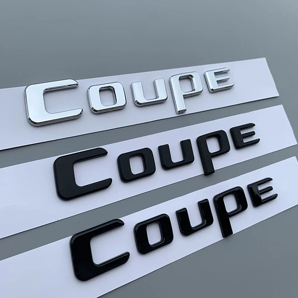 

Black Silver COUPE Logo Rear Trunk Sticker For Mercedes Benz C E Class GLC CLS GLE GT S63 SLC SL Badge Nameplate Car Styling