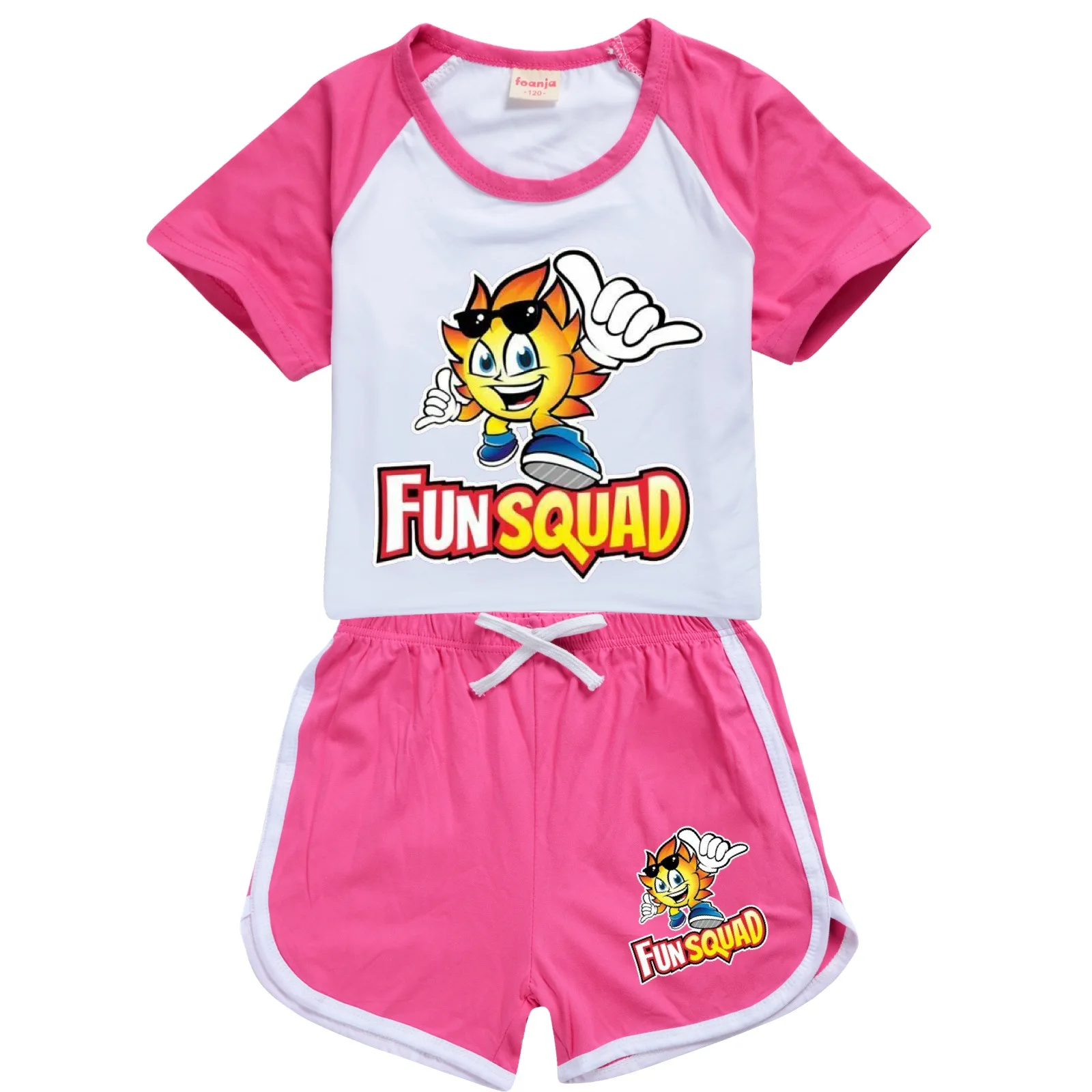 Комплект летней одежды для девочек и мальчиков веселая игровая детская