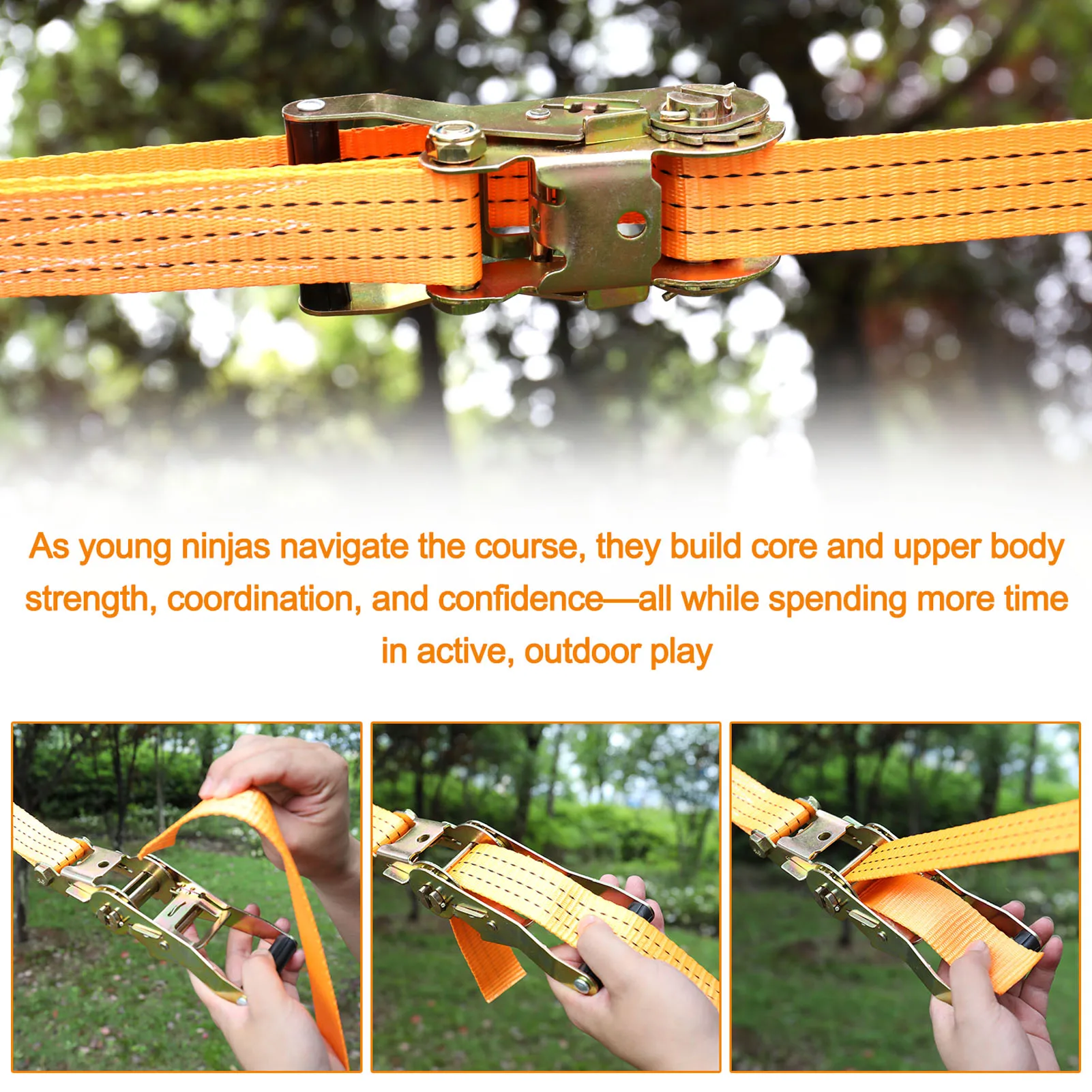 

Outdoor Sports Obstacle Walking Flat Belt Balance Training Equipment Climbing Rope Children's Climbing Combination Sports