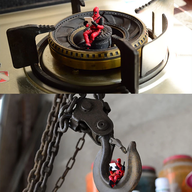 Автомобильные украшения Дэдпул Marvel качающаяся голова кукла Фигурка Сидящая Модель Аниме мини кукла украшение автомобиля аксессуары для автомобиля