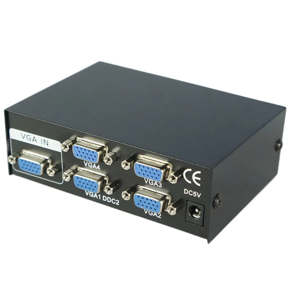 Коммутатор VGA с 4 портами видеопереключатель SVGA усилитель сигнала 4*1