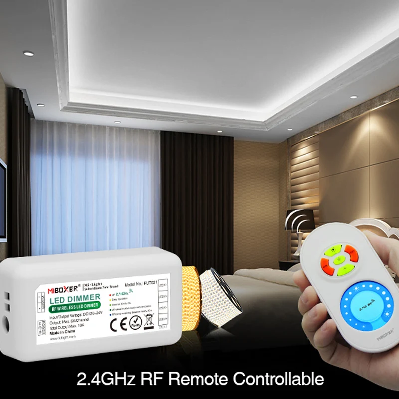 Новинка FUT021 2 4 ГГц светодиодная полоса диммер одноцветная стандартная 10 А RF умная