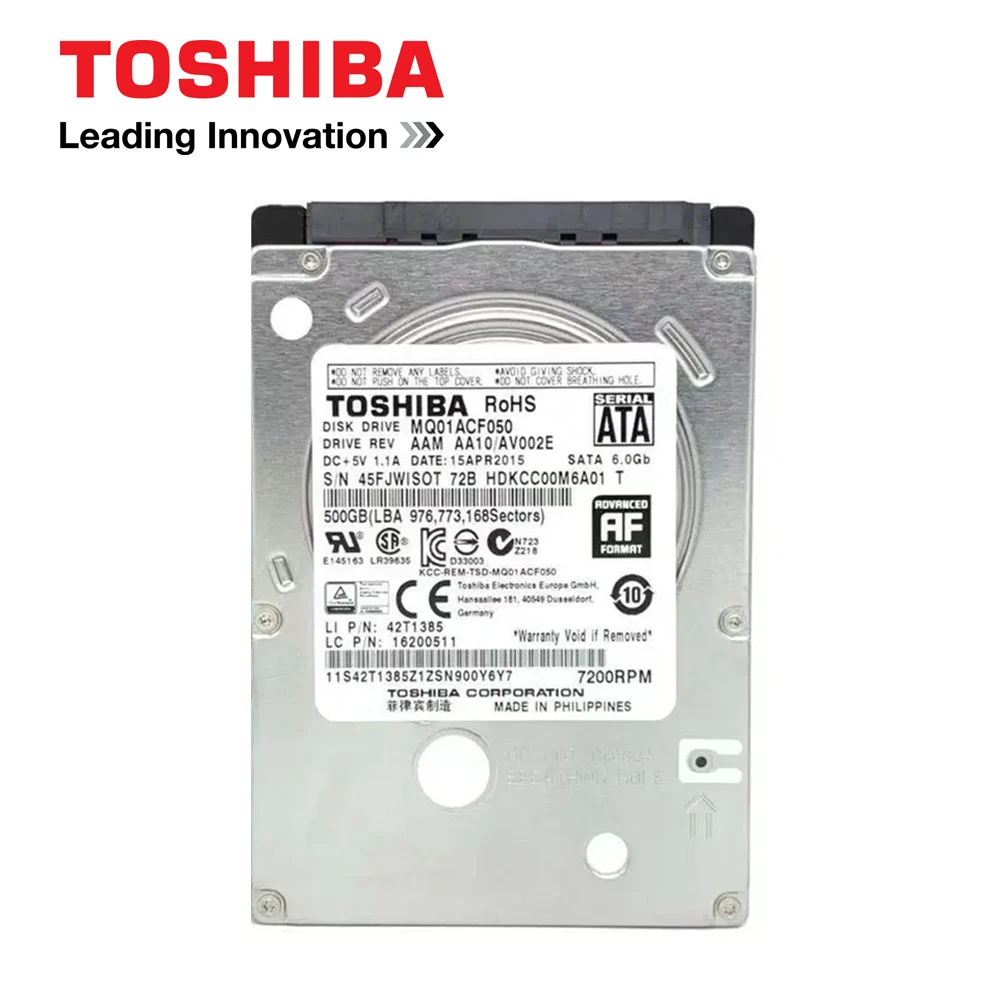 Внутренний жесткий диск Toshiba внутренний для ноутбуков компьютеров 500G 2 5 дюйма 1 ТБ