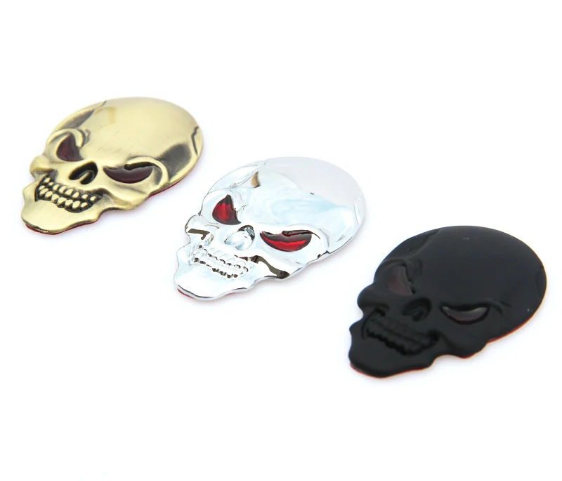 1 шт. металлический 3D Автомобильная наклейка с черепом логотип эмблема значок