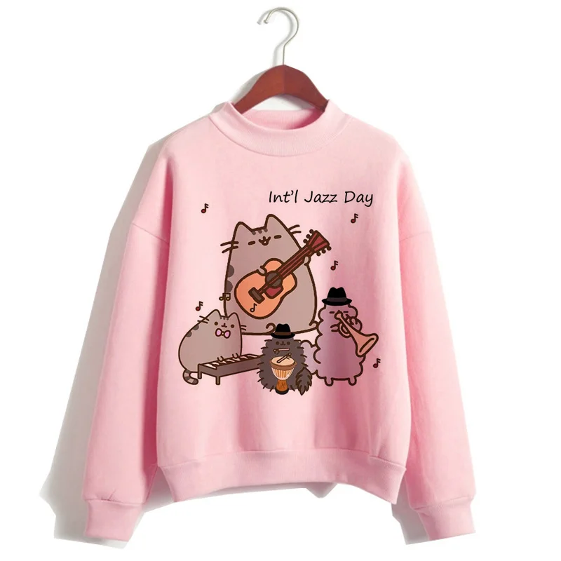 Толстовка Женская в стиле Харадзюку Pusheen смешной мультяшный Свитшот Kawaii Ullzang