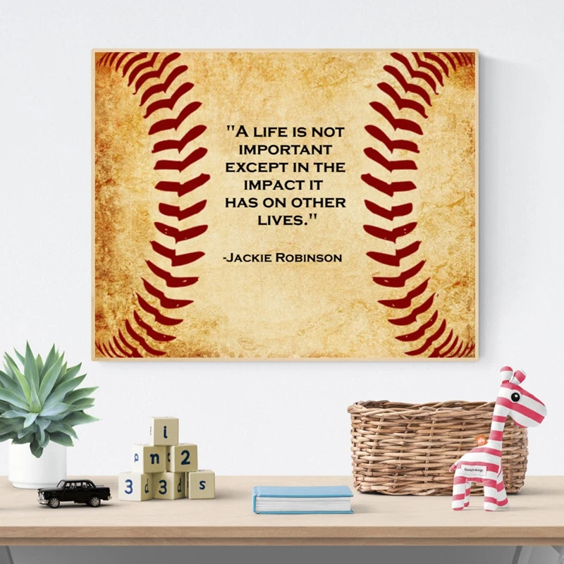 Бейсбольная Цитата Джеки Робинсон художественный постер с принтами для