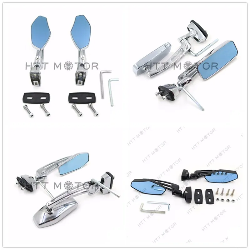 

Afetermarket free shipping motorcycle parts 2 X CNC Machined Aluminum Anti-glare Glass Motorbike Rearview Mirrors 6mm Thread chr