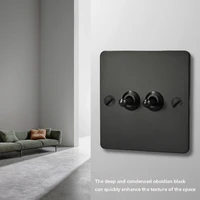 retro wall light switch 1 4 gang 2 way brass toggle switch black stainless steel panel wall eu uk socket usb outlet