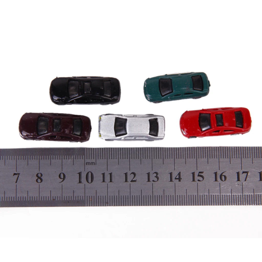 

50x 1:150 Scale Painted Car Model Toy Parking Street Train Scene DIY Decoration