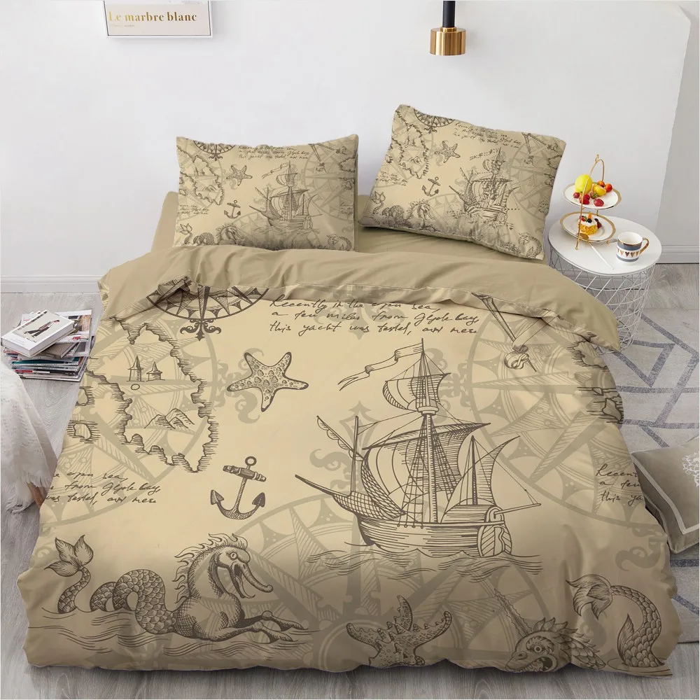 

Europe 3D Duvet Cover Set Quilt Covers Pillow Sham Comforter Case Bedding Sets King Queen Double Single Sailing Camel Pattern