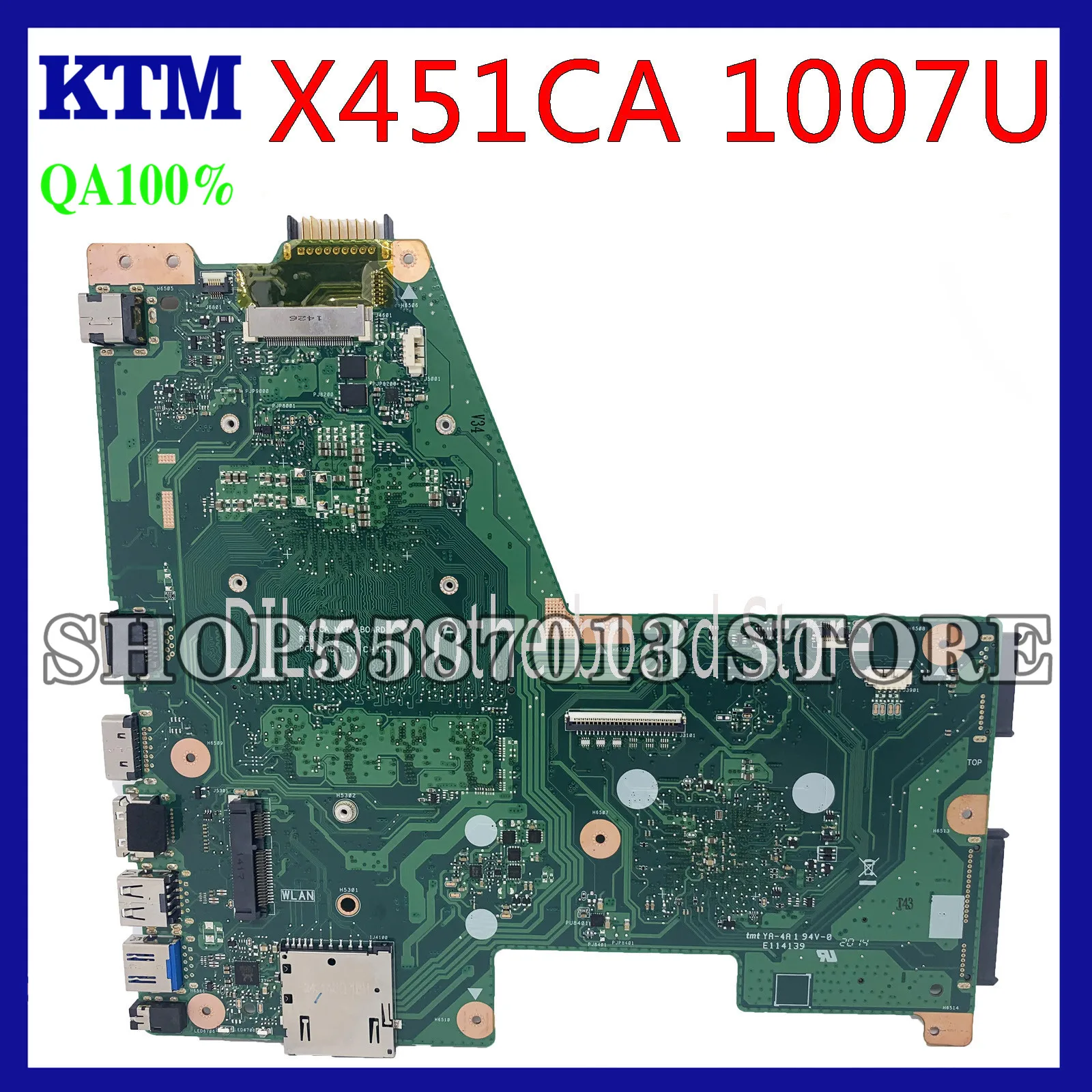 

KEFU X451CA Motherboard For ASUS X451CA Laptop Motherboard X451CA Mainboard REV2.2/2.1 1007u Test work 100%
