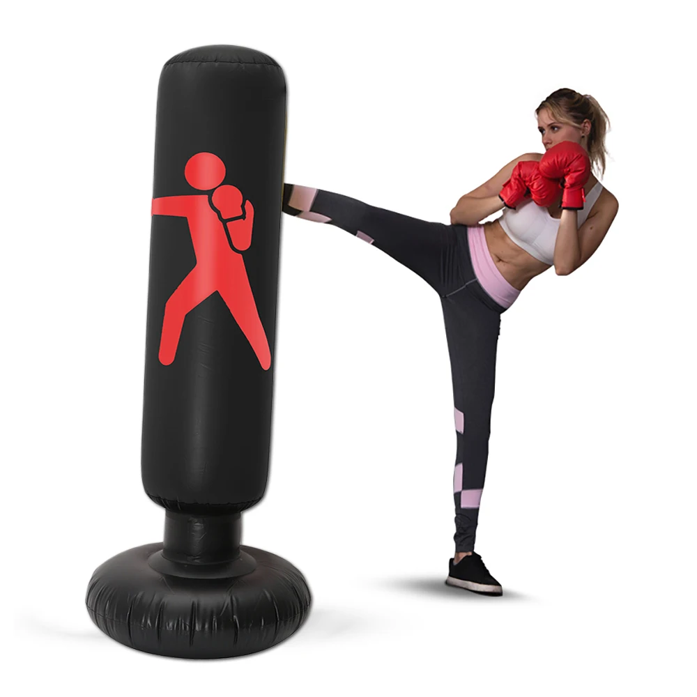 Тренировочный фитнес вертикальный надувной боксерский мешок ПВХ утолщенный